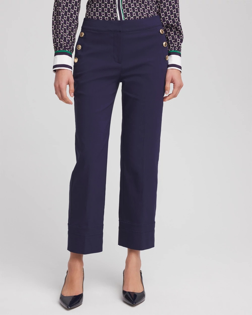 Chico's | Emme Sailor Straight Crops/ Passport Blue