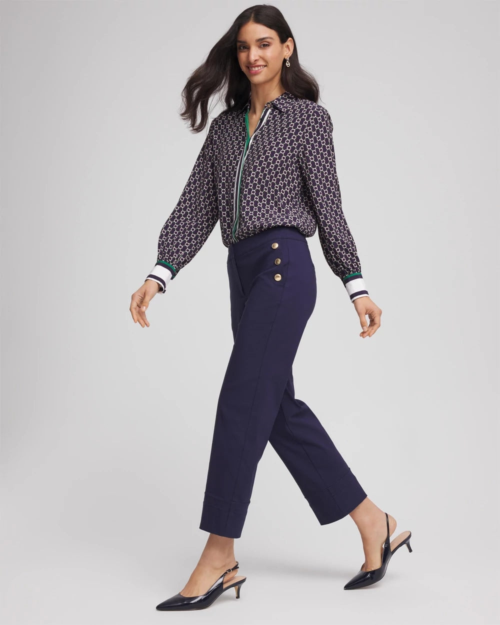 Chico's | Emme Sailor Straight Crops/ Passport Blue