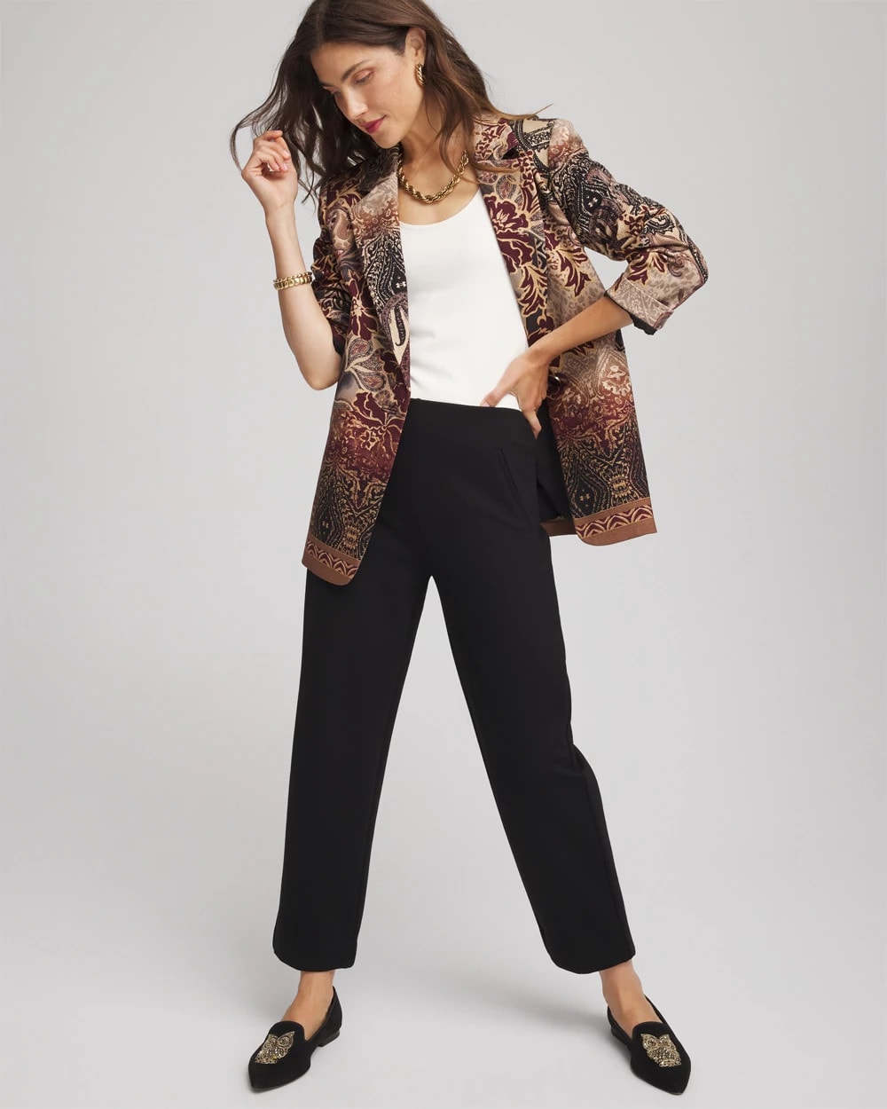 Chico's | Juliet Relaxed Tapered Ankle Pants/ Black