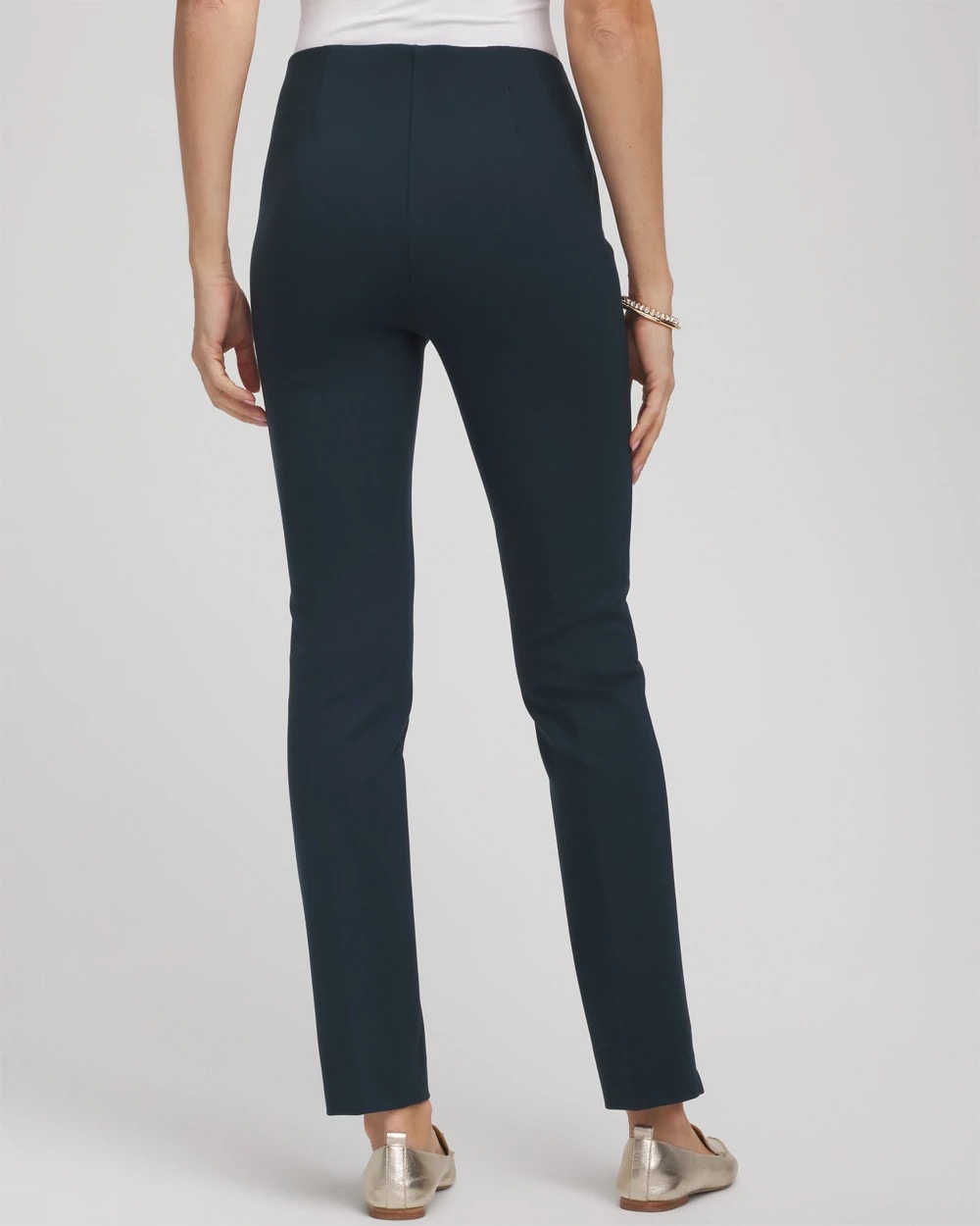 Chico's | Juliet Slim Trim Detail Ankle Pants/ Teal Shadow