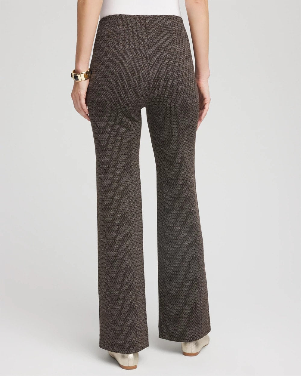 Chico's | Juliet Jacquard Full-Length Ponte Pants/ Black