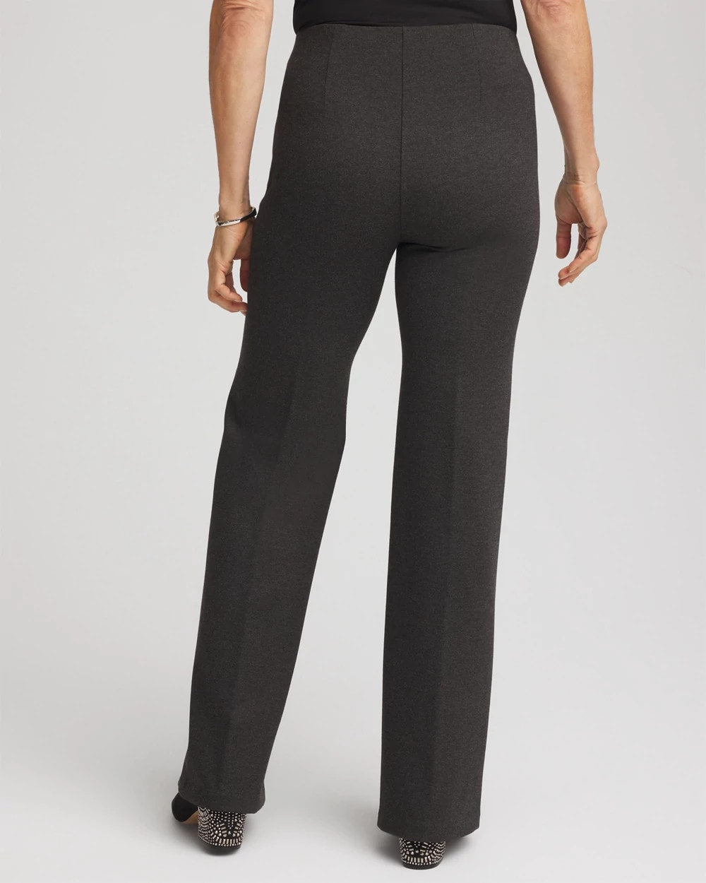 Chico's | Petite Juliet Wide Full-Length Ponte Pants/ Graphite Heather Gray