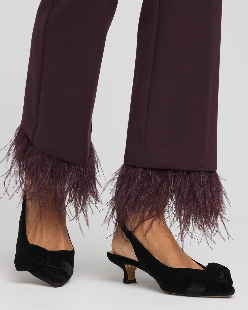 Chico's | Juliet Feathered Flared Cropped Pants/ Night Bloom