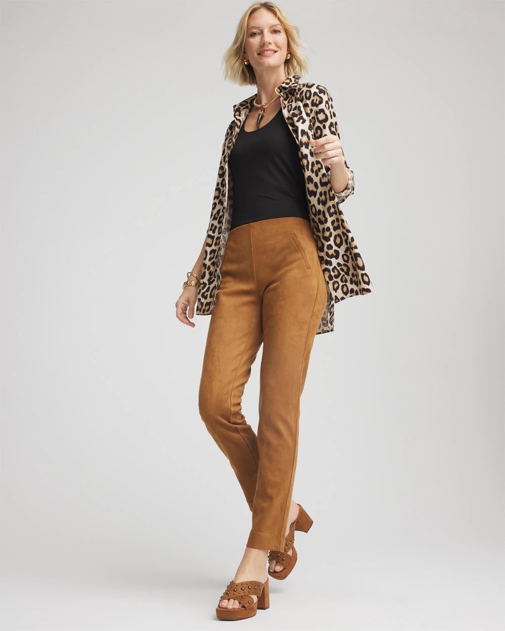Chico's | Faux Suede Juliet Slim Ankle Pants/ Burnt Sienna