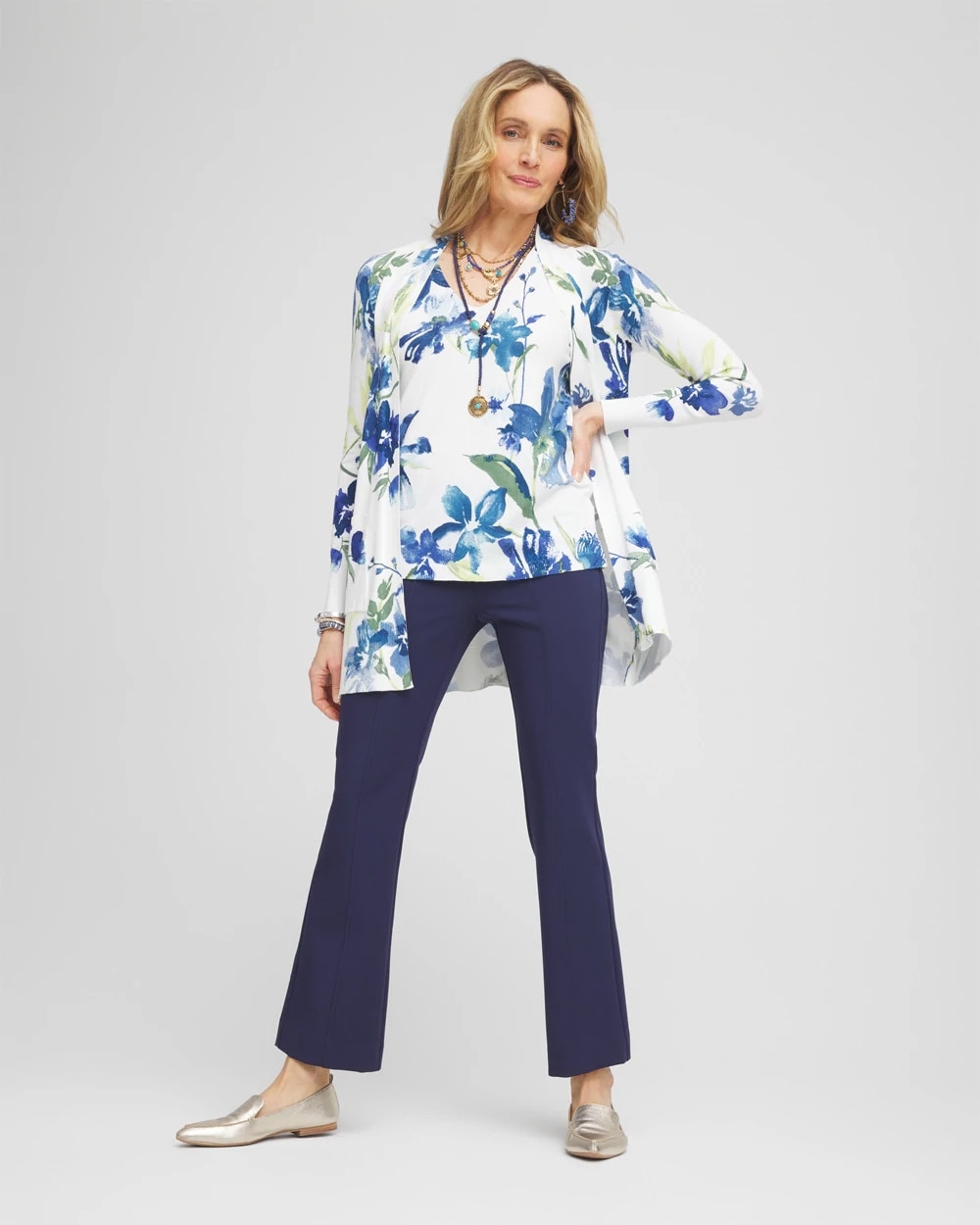 Chico's | Lightweight Juliet Kick Flare Pants/ Passport Blue