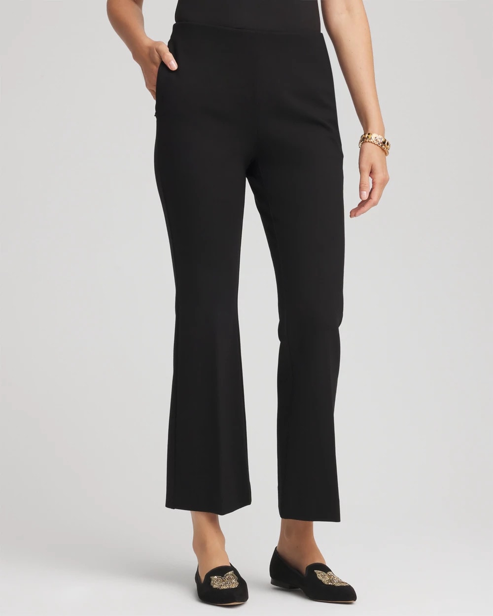 Chico's | Juliet Slim Cropped Flared Pants/ Black