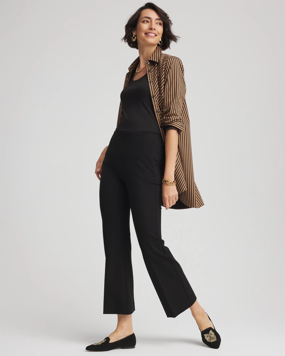 Chico's | Juliet Slim Cropped Flared Pants/ Black