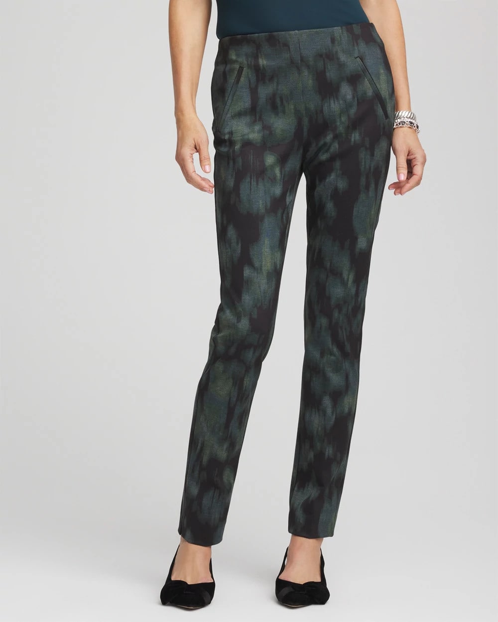 Chico's | Brinkly Blur Juliet Slim Ankle Pants/ Black
