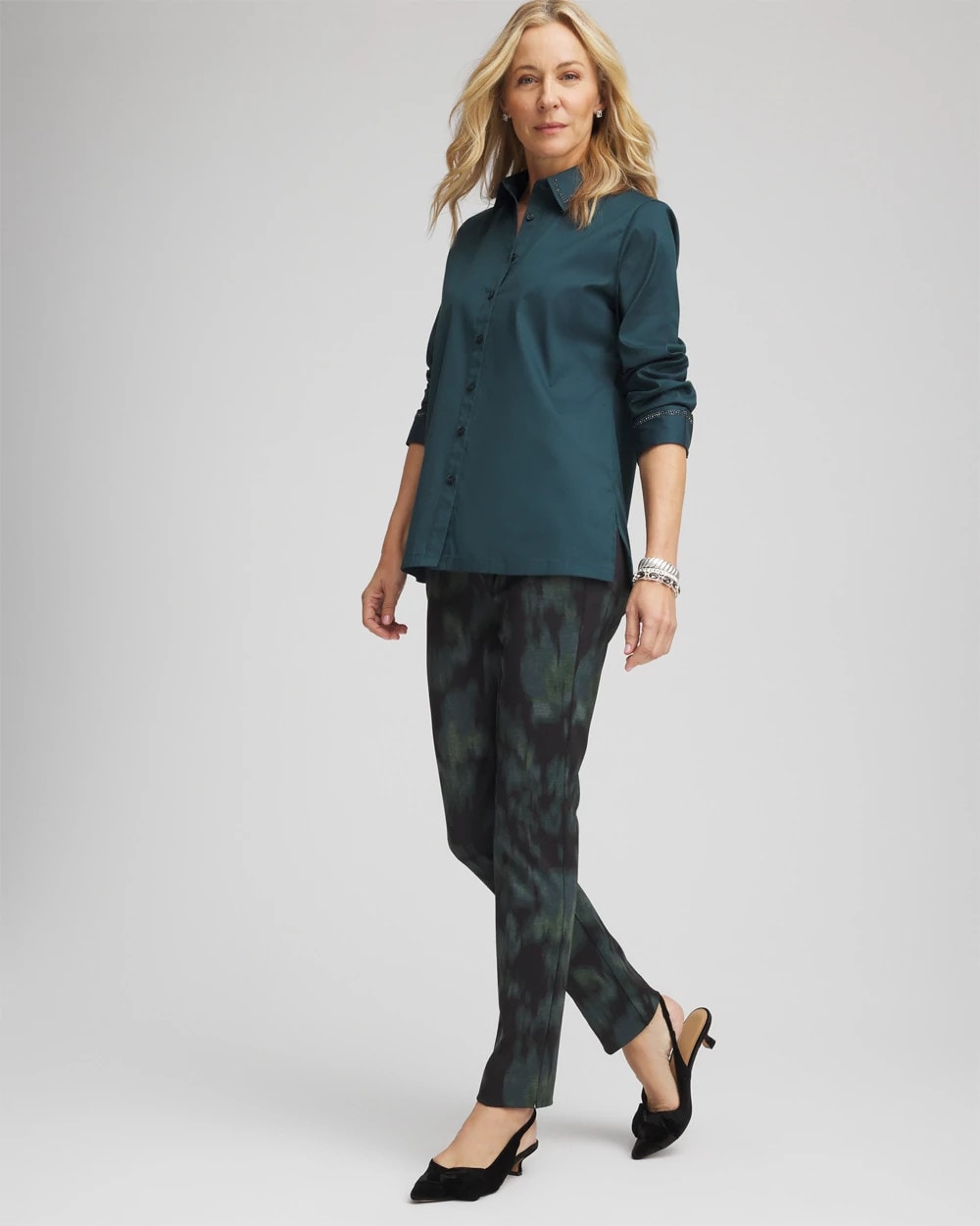 Chico's | Brinkly Blur Juliet Slim Ankle Pants/ Black