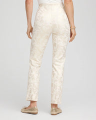 Chico's | Juliet Golden Foiled Slim Ankle Pants/ English Cream