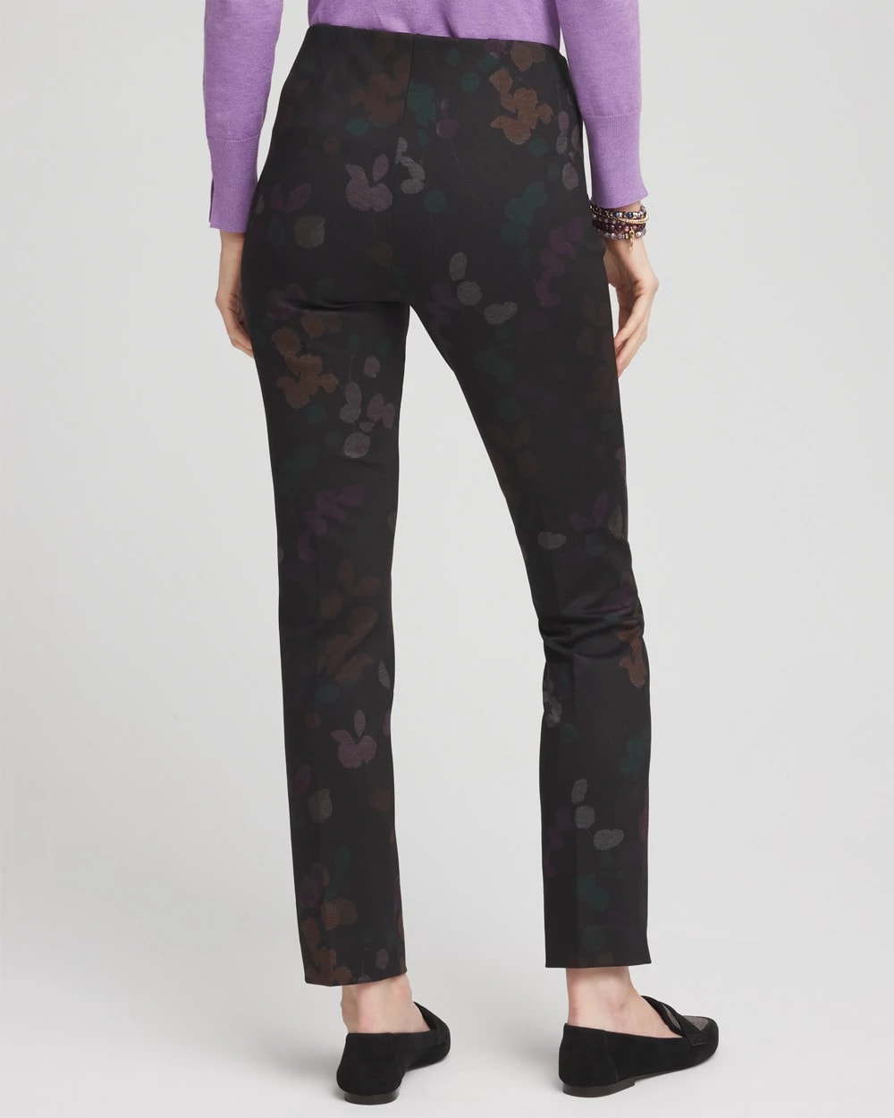 Chico's | Juliet Floral Ankle Pants/ Black