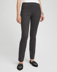 Chico's | Juliet Tonal Check Ankle Pants/ Black