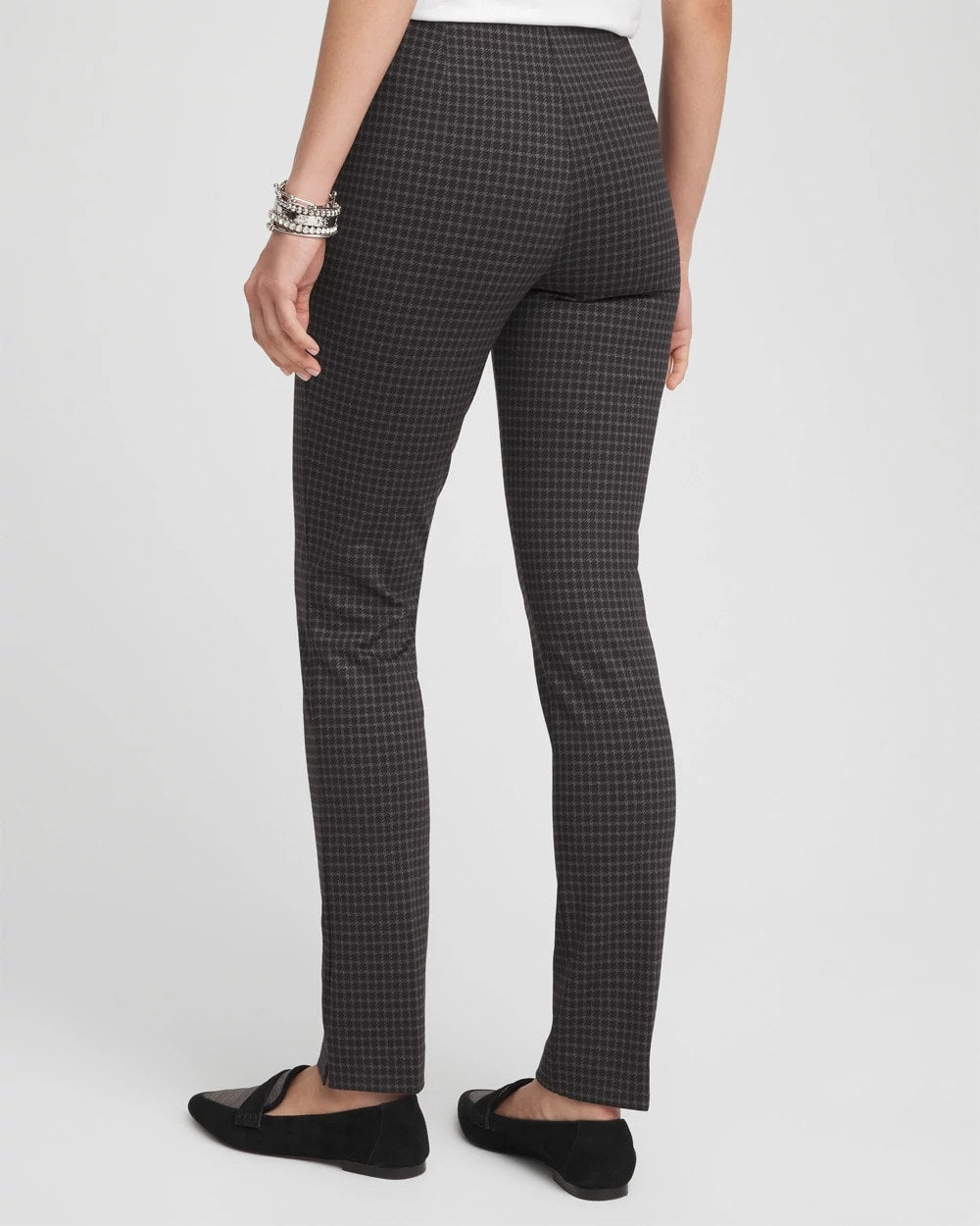 Chico's | Juliet Tonal Check Ankle Pants/ Black