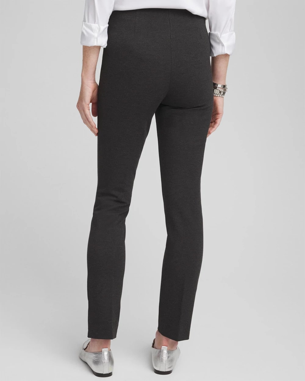 Chico's | Juliet Trim Detail Ponte Ankle Pants/ Graphite Heather Gray