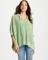 Chico's | Avocado Artistry Open Knit Poncho/ Avocado Artistry