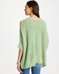 Chico's | Avocado Artistry Open Knit Poncho/ Avocado Artistry