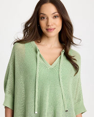 Chico's | Avocado Artistry Open Knit Poncho/ Avocado Artistry