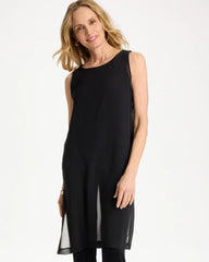 Chico's | Travelers™ Layered Chiffon Tunic/ Travelers Black