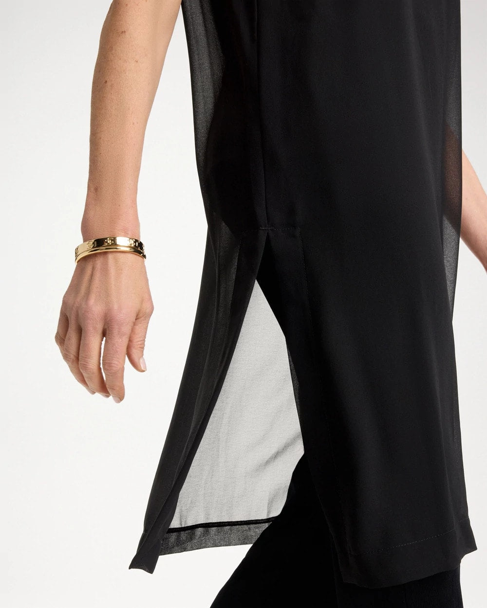 Chico's | Travelers™ Layered Chiffon Tunic/ Travelers Black