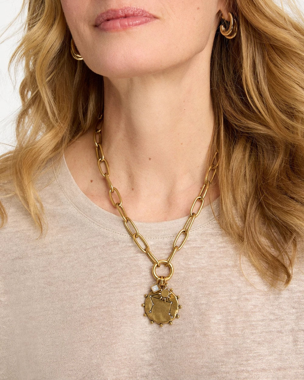 Chico's | Libra Zodiac Charm Pendant/ Mixed Metals