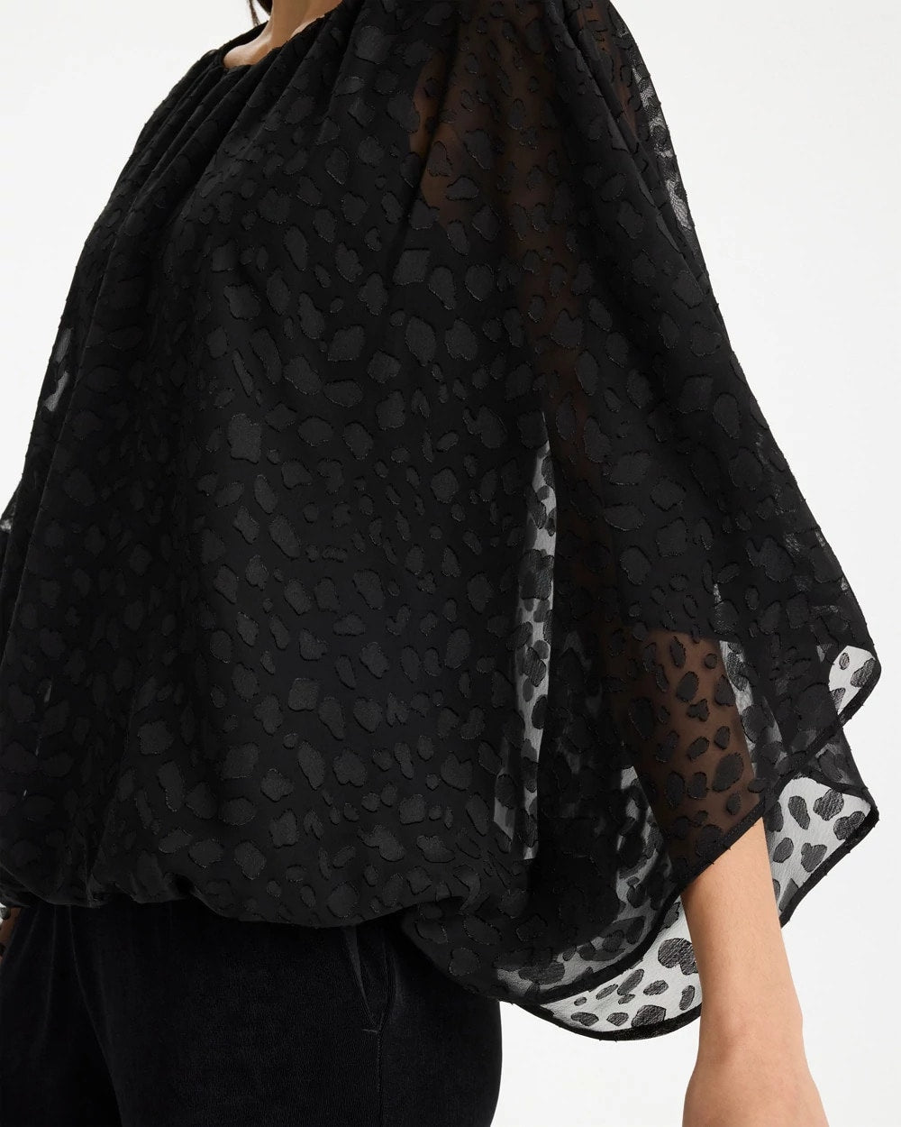 Chico's | Travelers™ Bubble Hem Top/ Travelers Black