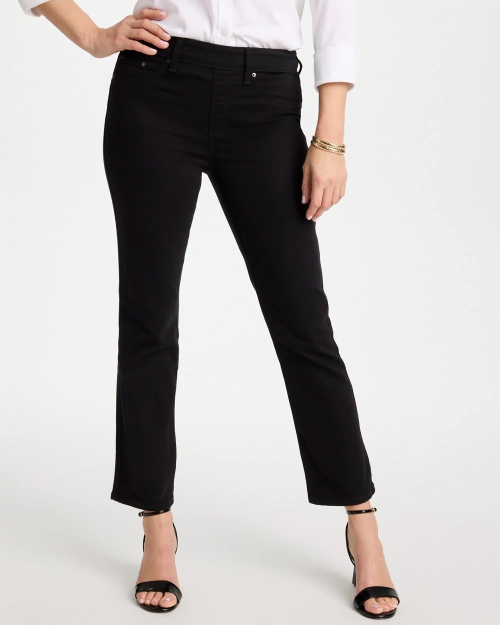Chico's | Pull-On Straight Jeans/ Black