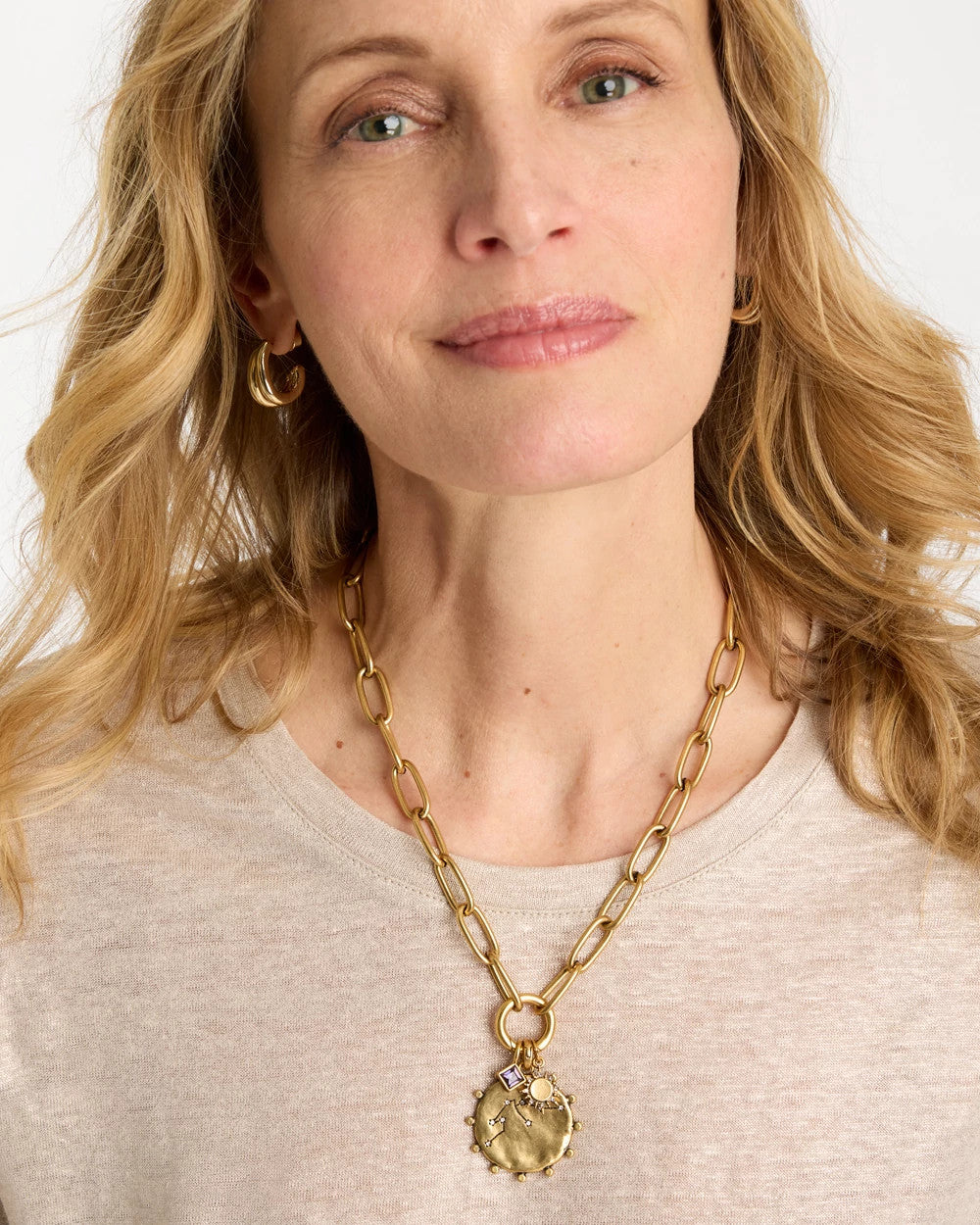 Chico's | Aquarius Zodiac Charm Pendant/ Mixed Metals