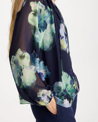 Chico's | Crinkle Chiffon Tie-Front Blouse/ Passport Blue