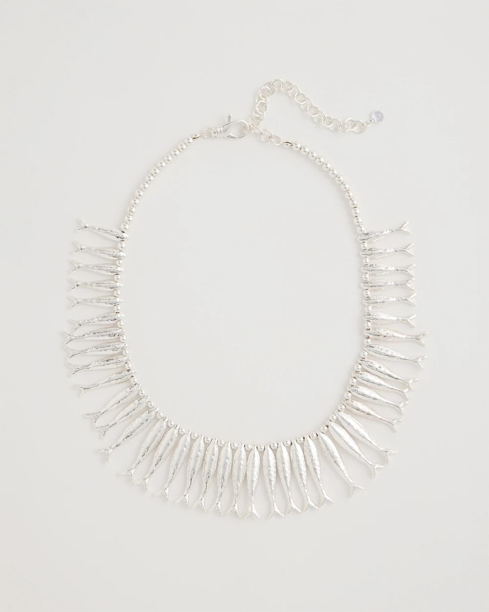 Chico's | Silvertone Fish Collar Necklace/ Silver
