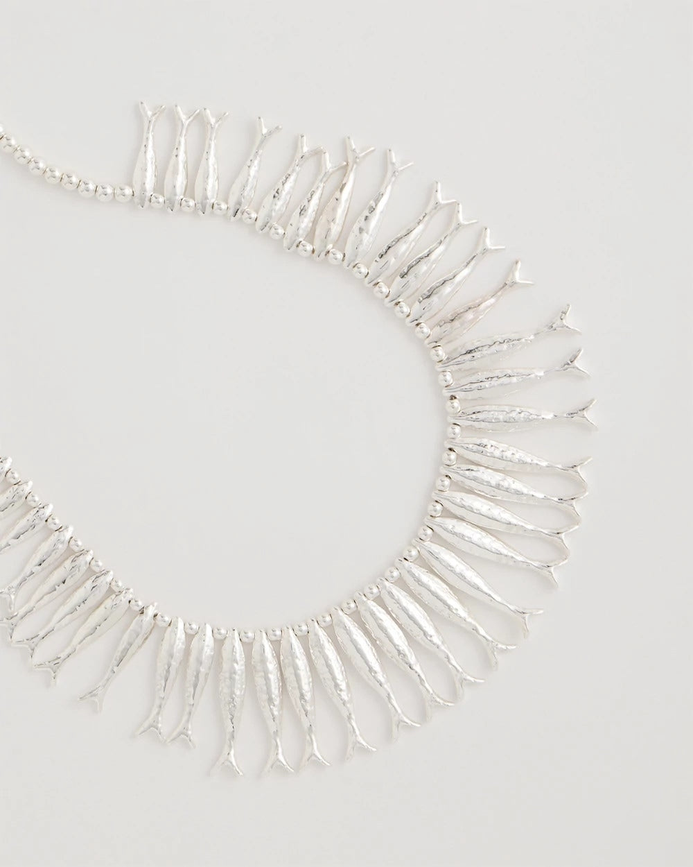 Chico's | Silvertone Fish Collar Necklace/ Silver