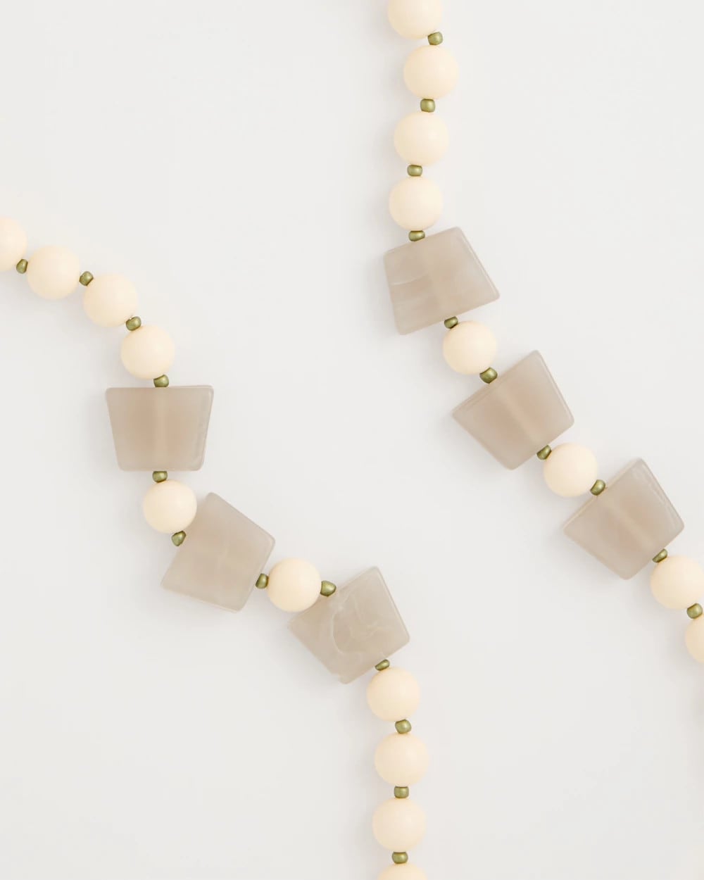 Chico's | Long Geo Beaded Necklace/ Neutral