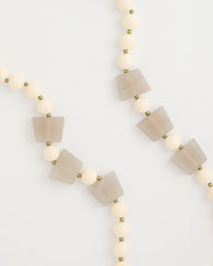 Chico's | Long Geo Beaded Necklace/ Neutral