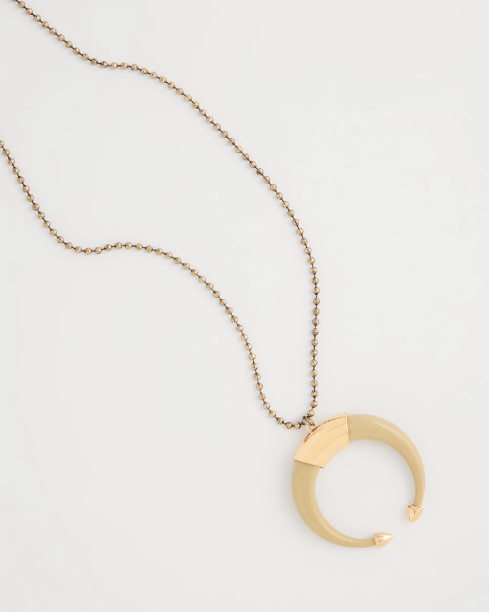 Chico's | Long Horn Pendant Necklace/ Neutral