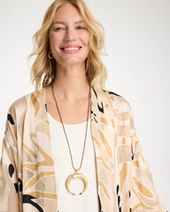 Chico's | Long Horn Pendant Necklace/ Neutral