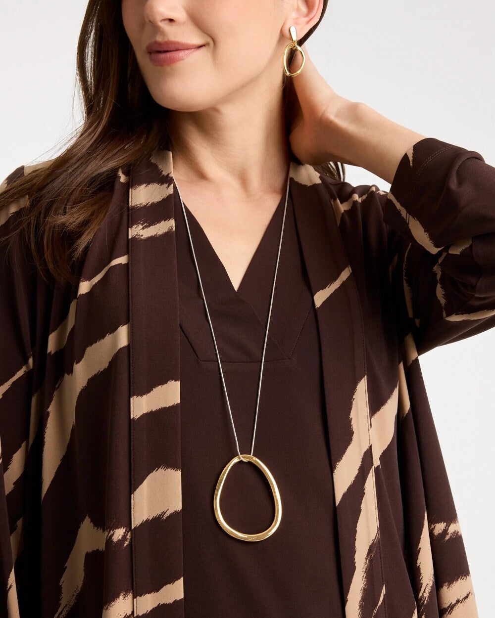 Chico's | Mixed Metal Circle Pendant Necklace/ Mixed Metals