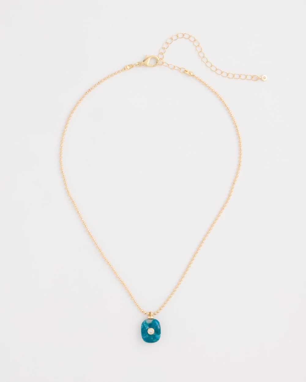 Chico's | Genuine Jade Stone Pendant Necklace/ Teal