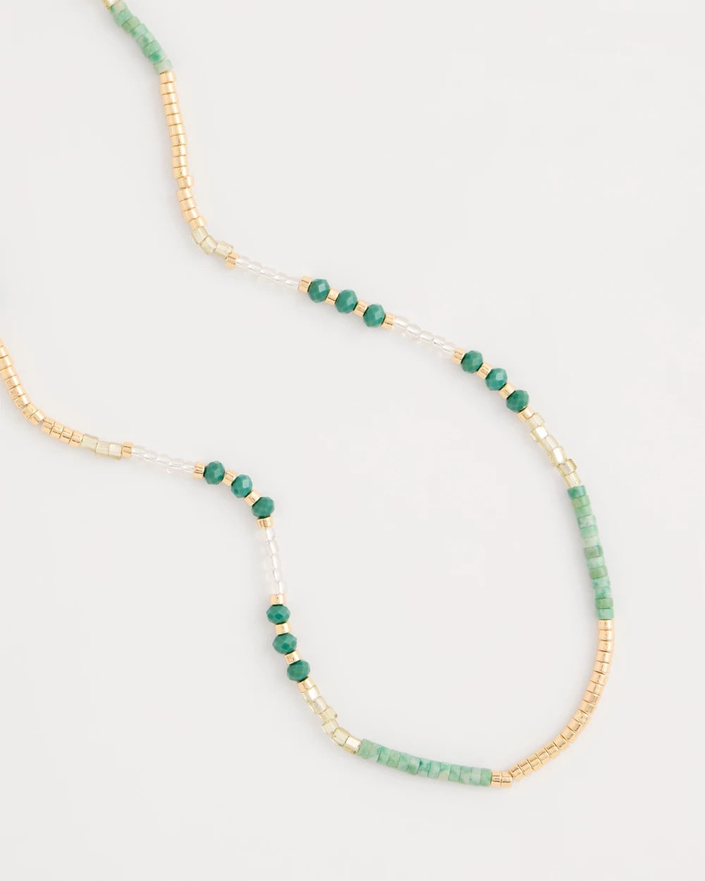 Chico's | Beaded Long Necklace/ Green