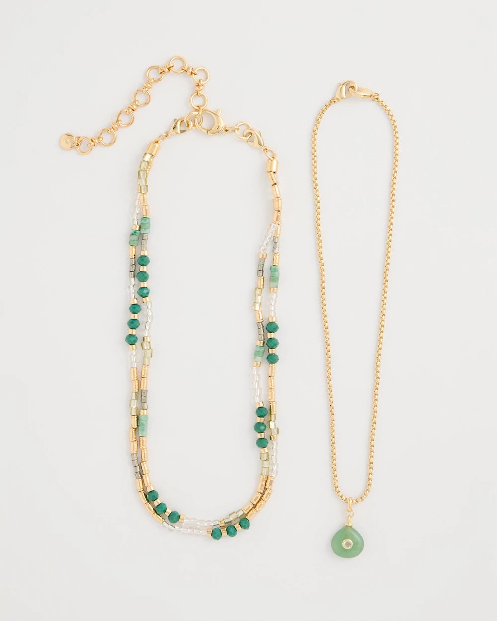 Chico's | Aventurine Stone Pendant Necklace/ Green