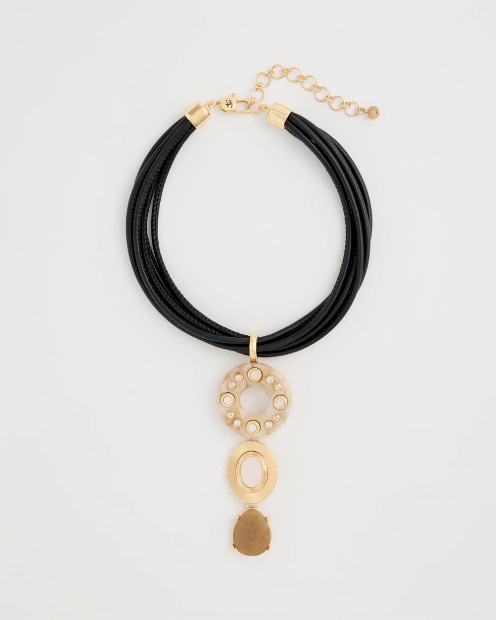 Chico's | Embellished Linear Corded Necklace/ Neutral