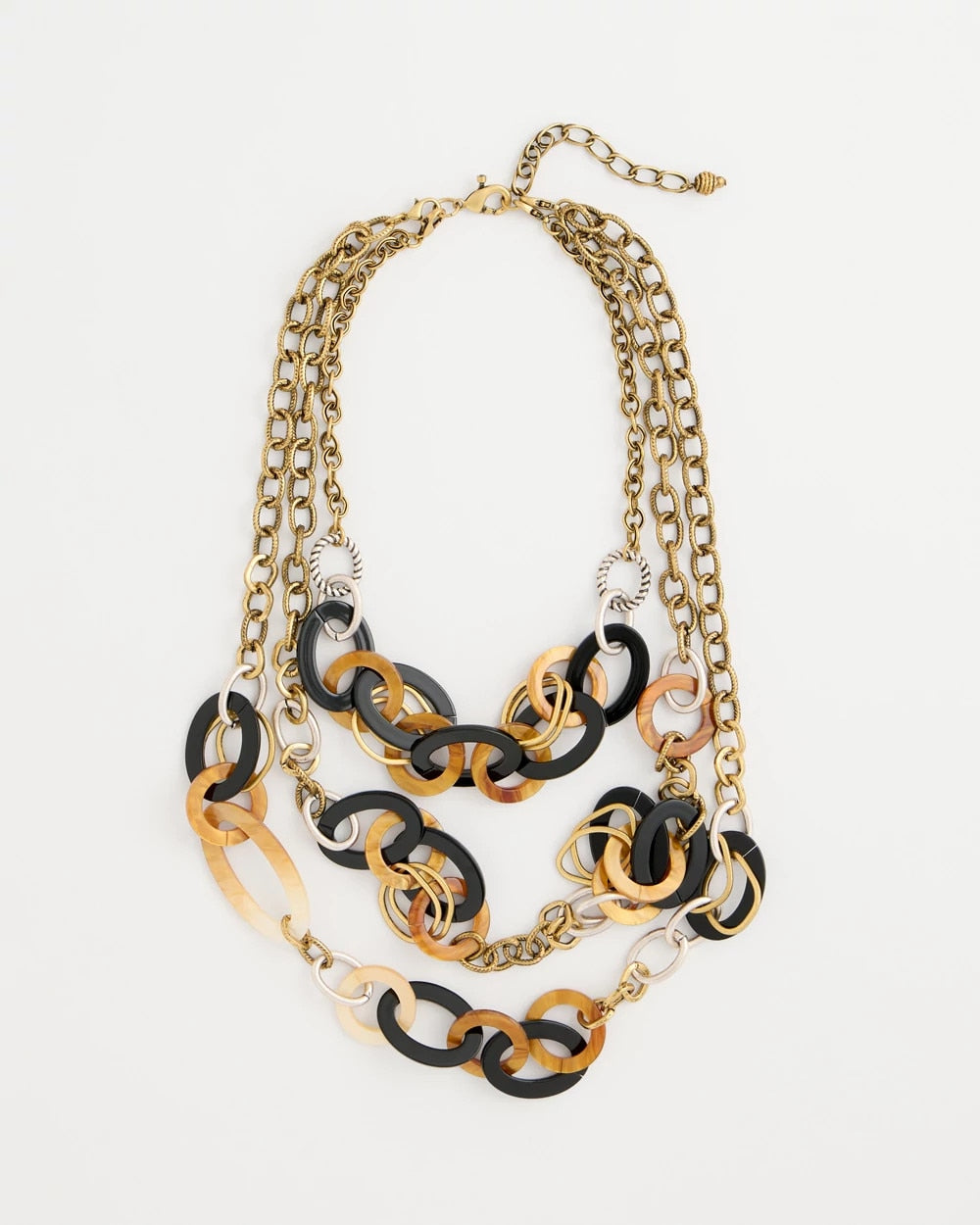 Chico's | Triple Strand Convertible Resin Necklace/ Neutral