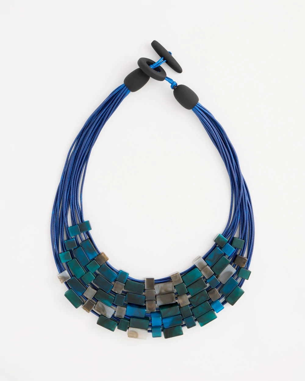 Chico's | Chico's Originals Resin Square Corded Necklace/ Blue Multi