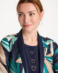 Chico's | Mixed Metal Triple Circle Pendant Necklace/ Mixed Metals