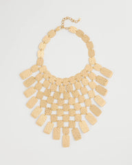 Chico's | Chico's Originals Hammered Bib Necklace/ Gold