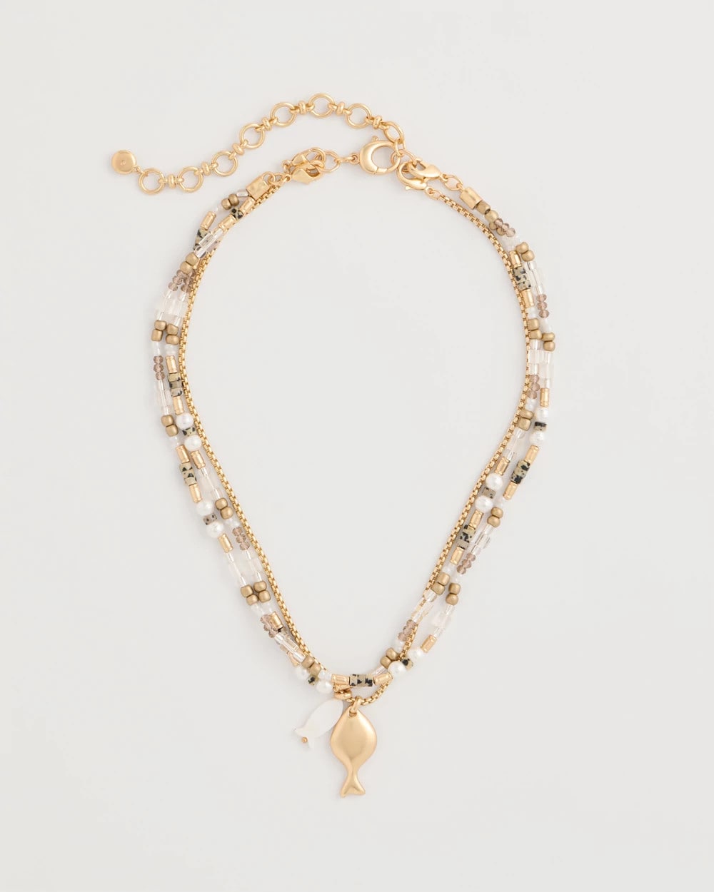 Chico's | Neutral Jasper Shell Short Necklace/ Neutral