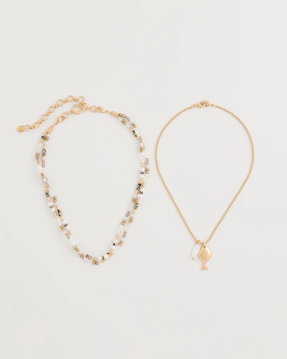 Chico's | Neutral Jasper Shell Short Necklace/ Neutral