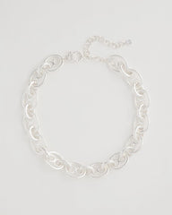 Chico's | Mariner Silvertone Link Necklace/ Silver