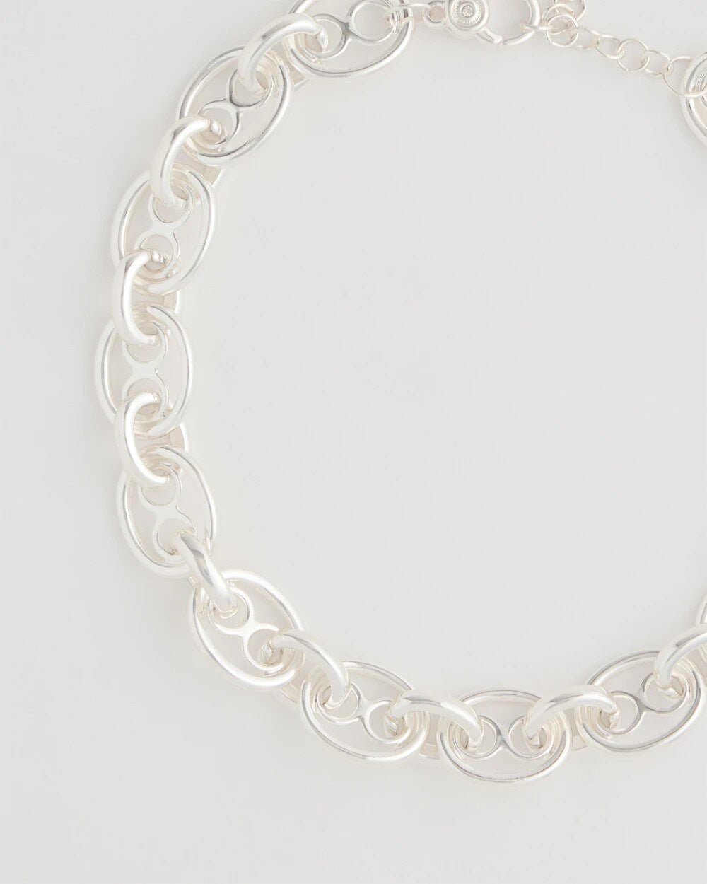 Chico's | Mariner Silvertone Link Necklace/ Silver