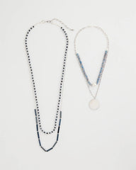 Chico's | Siren Pendant Layered Necklace/ Blue
