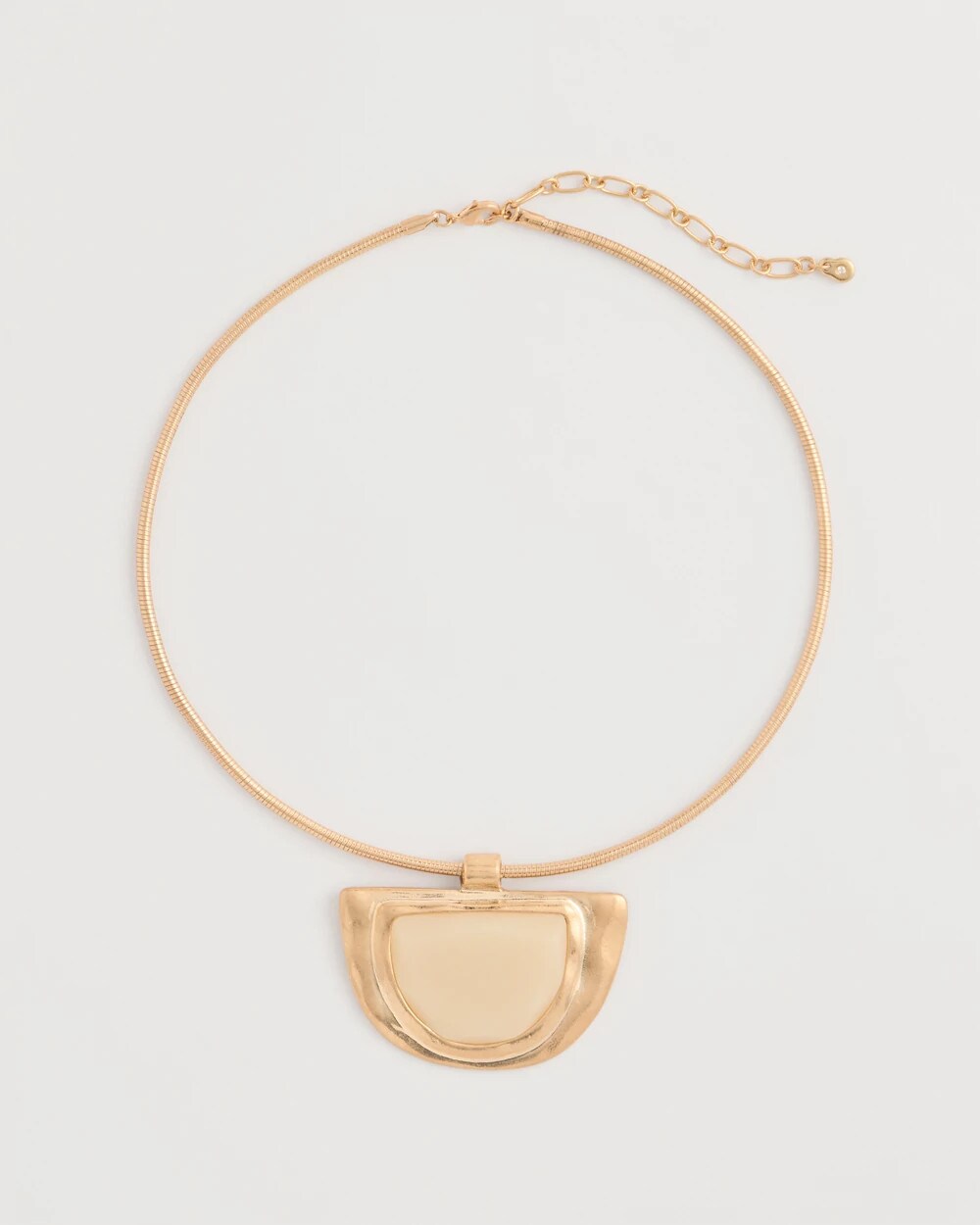 Chico's | White Enamel Collar Necklace/ Gold