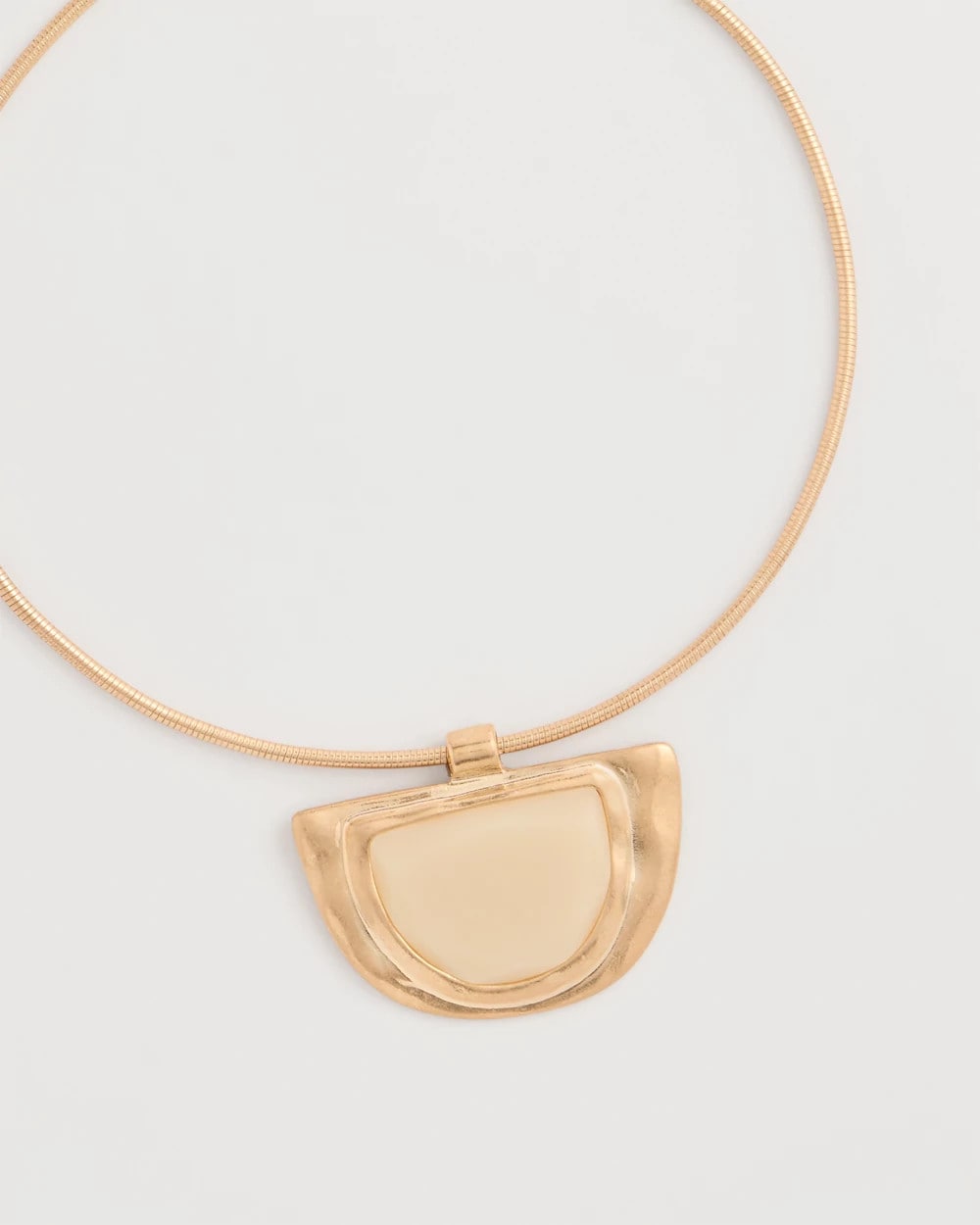Chico's | White Enamel Collar Necklace/ Gold
